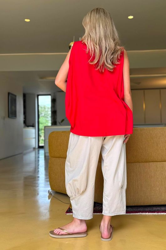 Oscar Drape Trapeze Tank Rouge